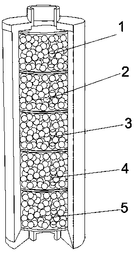 Five-layer blood perfusion device and blood perfusion method