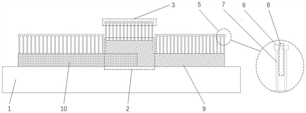 Gas film composite tungsten-rhenium alloy film thermocouple based on surface microcolumn array