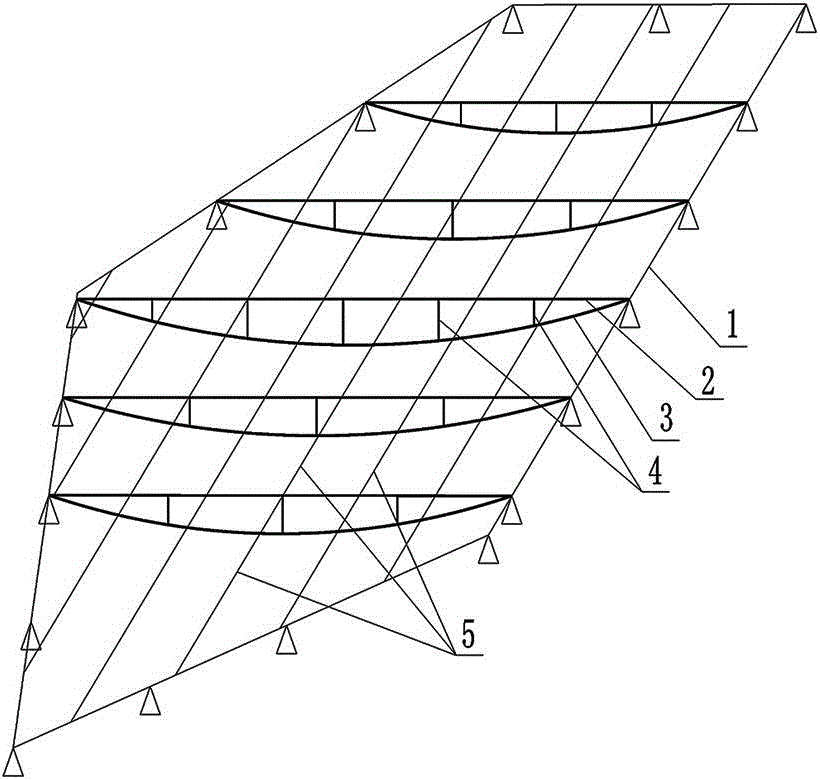 A roof steel structure and its construction method
