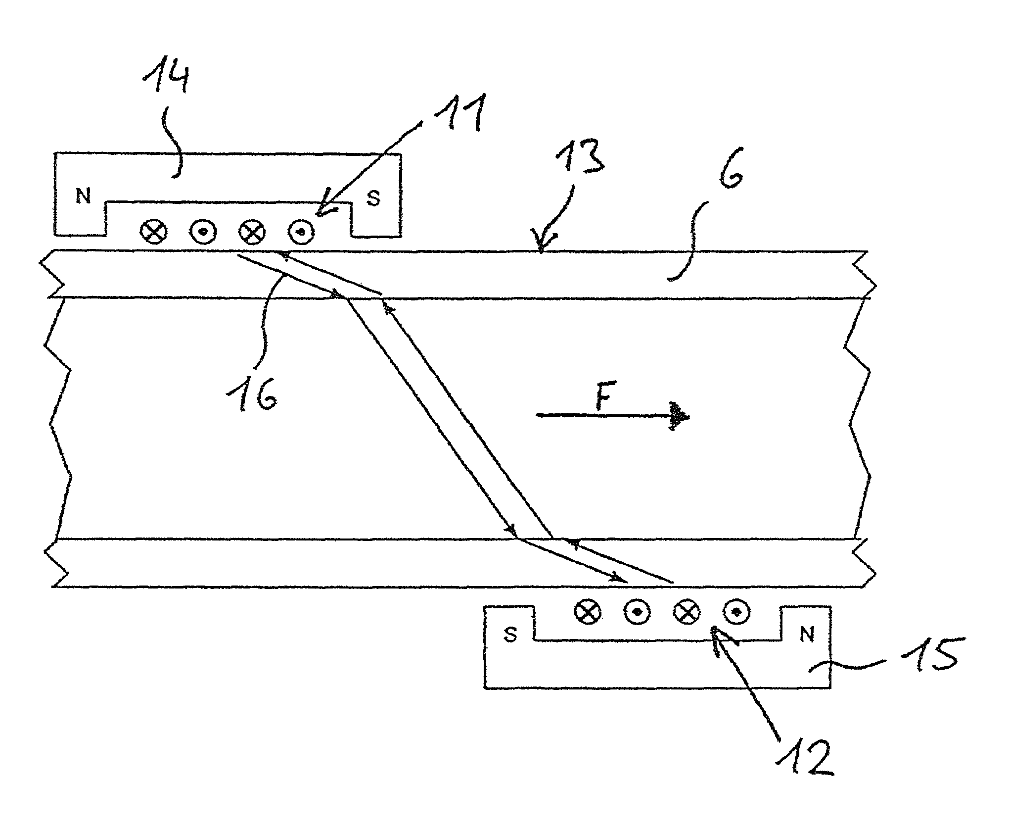 Acoustic flow rate meter having a high frequency induction coil mounted directly on the piping without an acoustic coupling