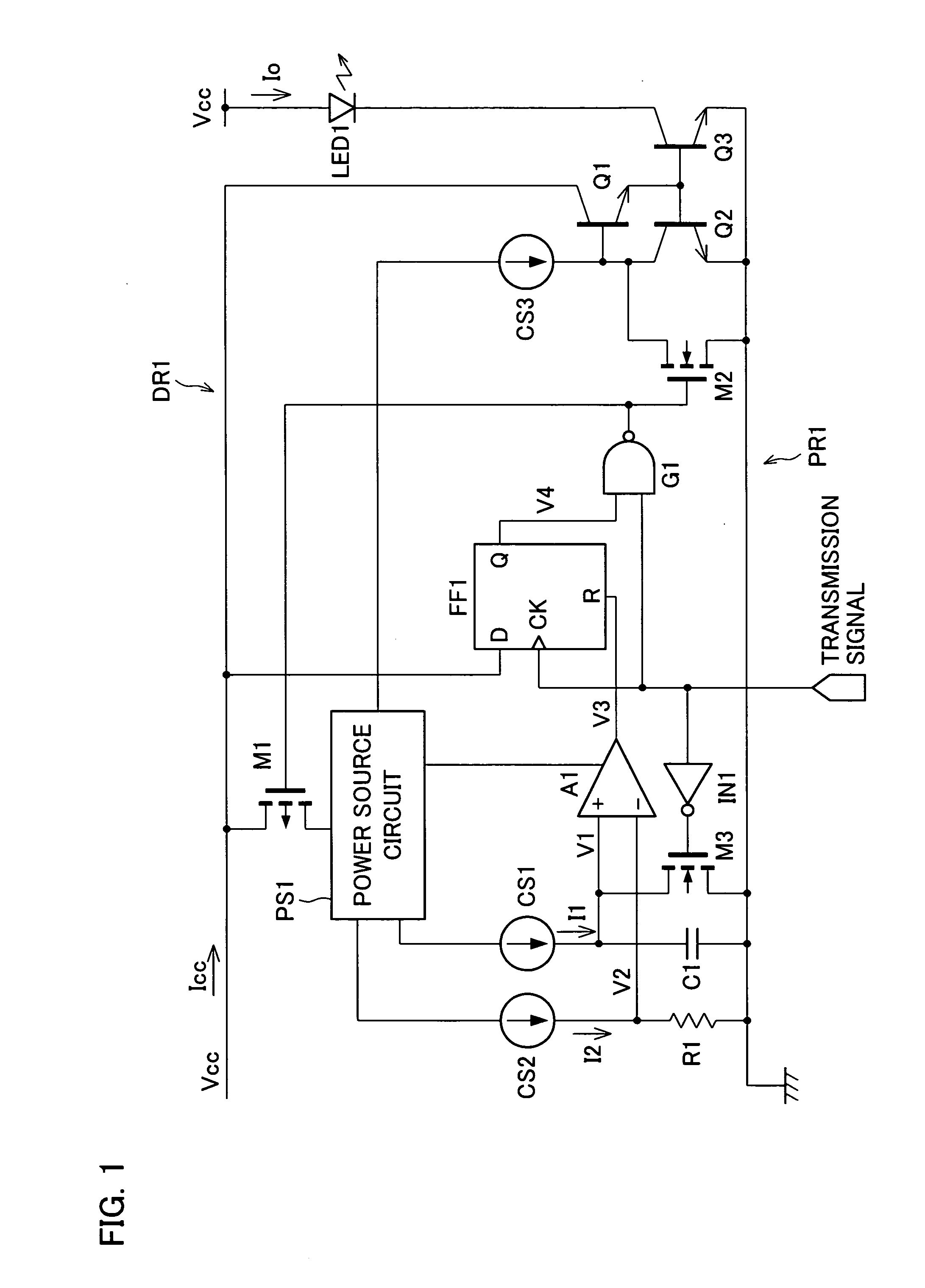 Infrared transmitter circuit and electronic device