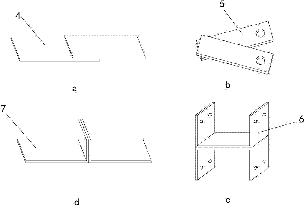 Test device and test method for measuring mechanical properties of lap joint samples