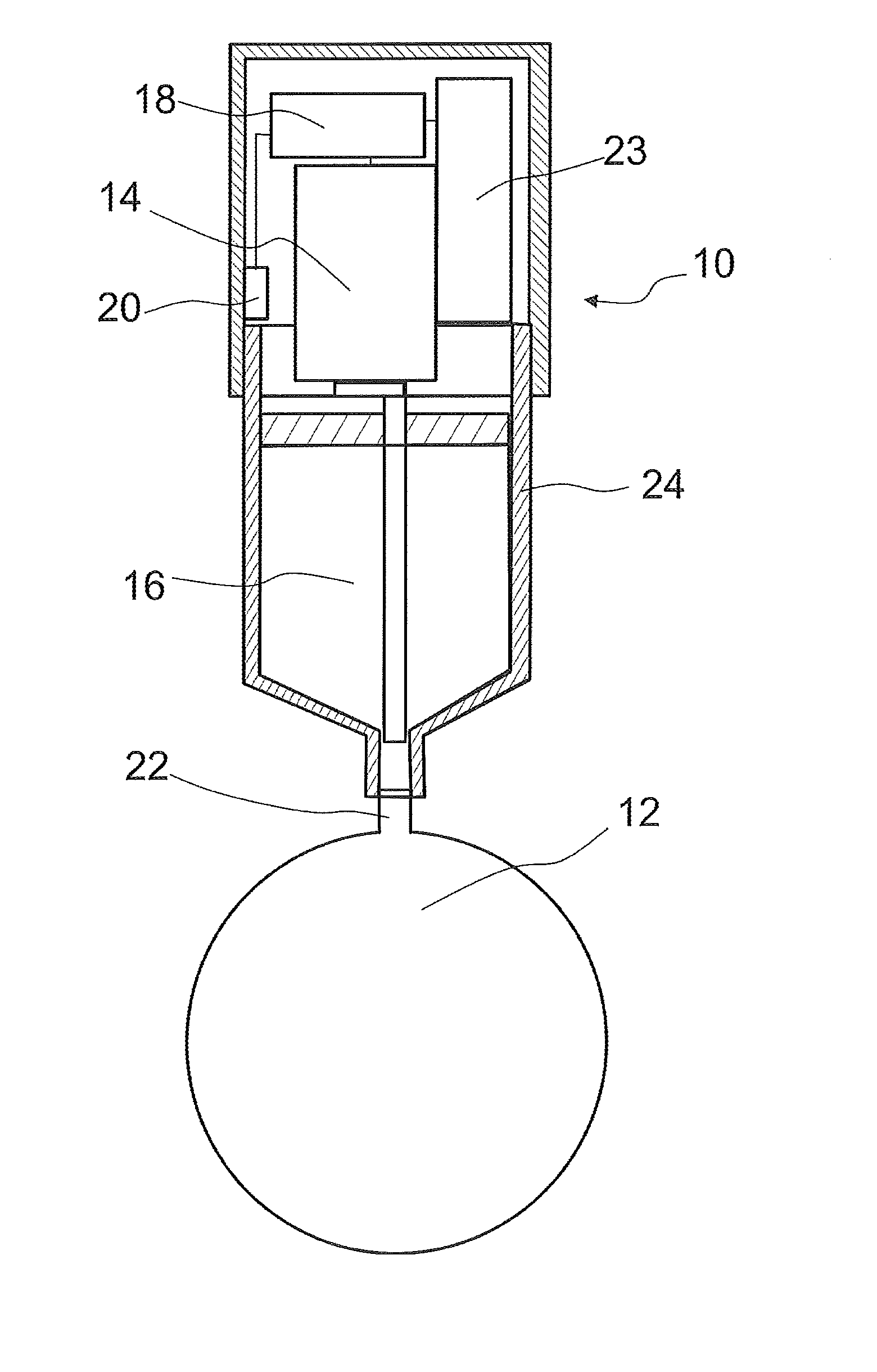 Lubricating device with a control unit for operating the lubricating pump