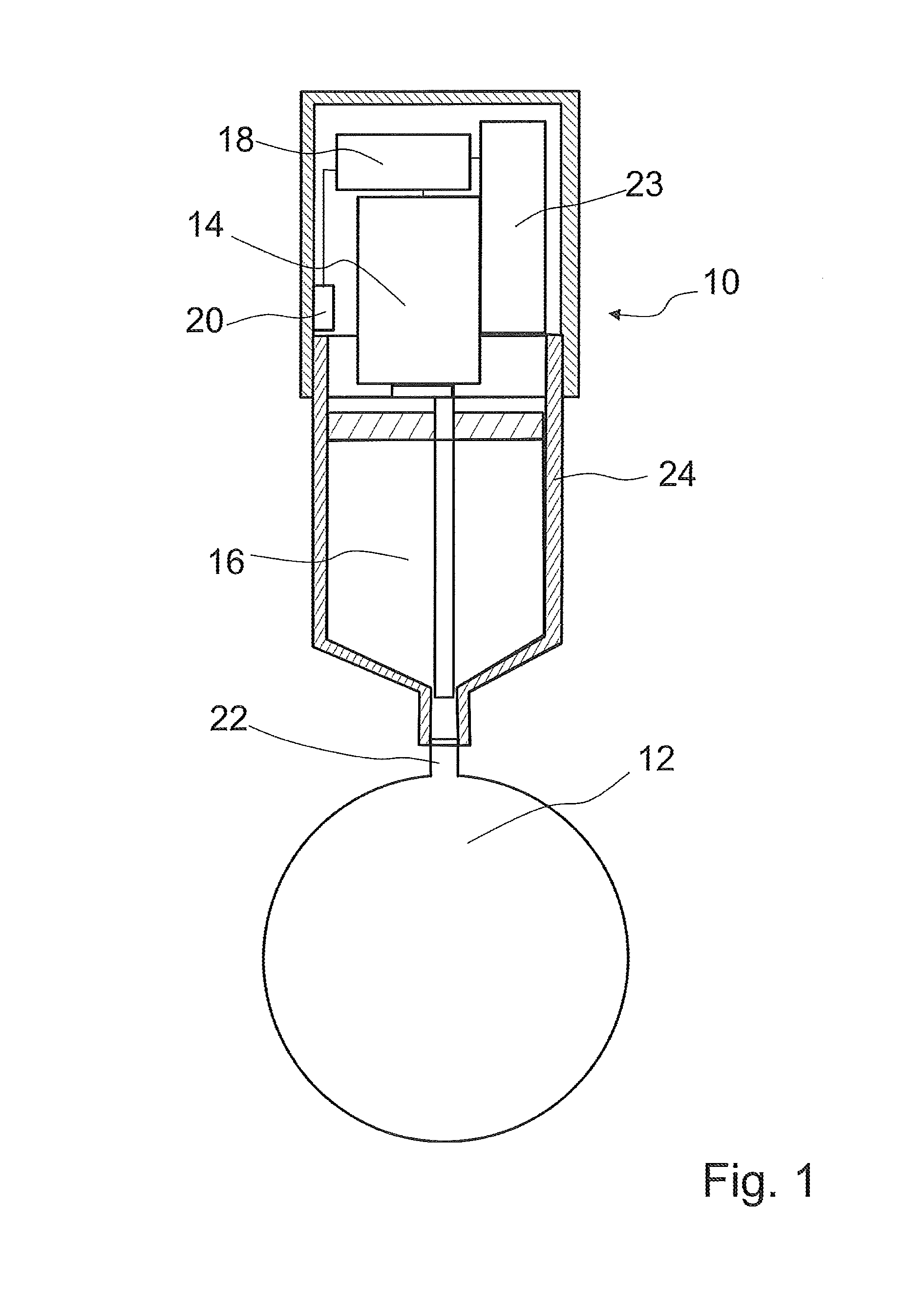 Lubricating device with a control unit for operating the lubricating pump