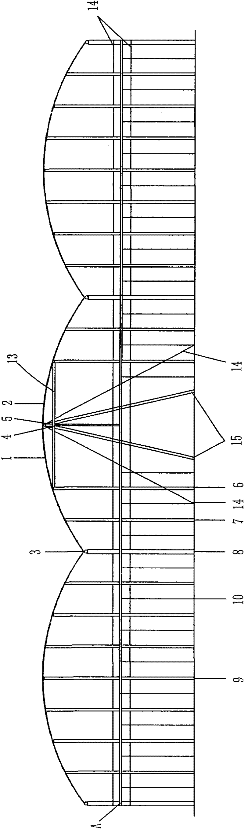 Novel light gutter-connected plastic tent