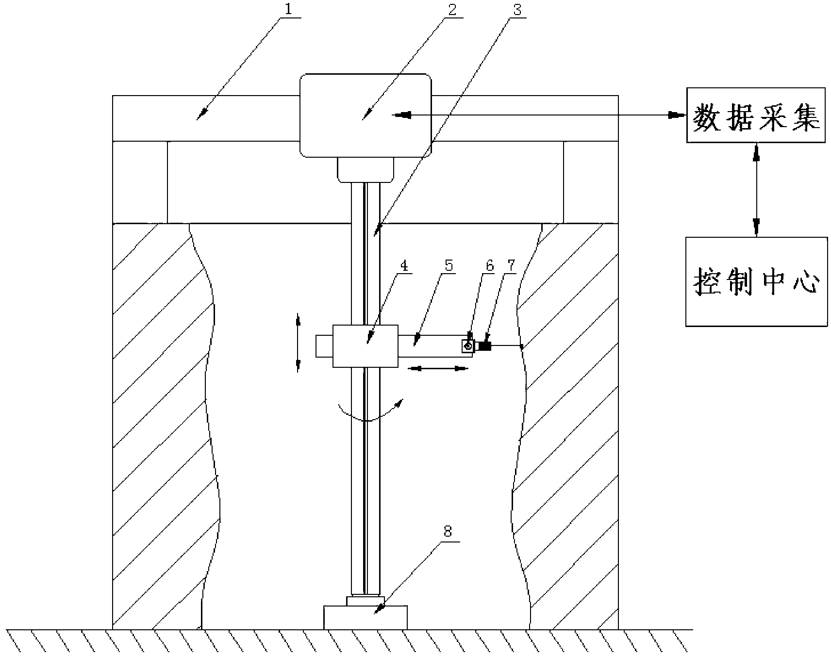 Field measuring device, system and method of inner wall size of large rotary workpiece