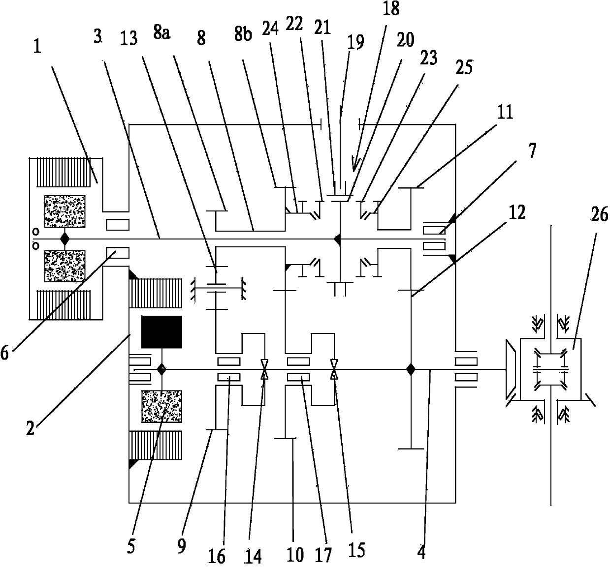Dual-motor automatic variable-speed drive system of electric vehicle