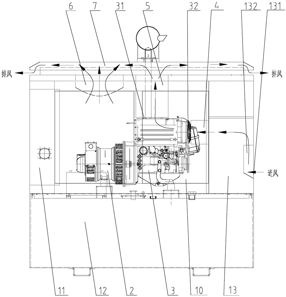 An all-weather air-cooled diesel generator set