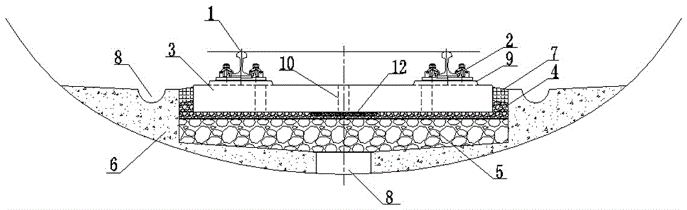 Wide sleeper plate sticking type ballast track