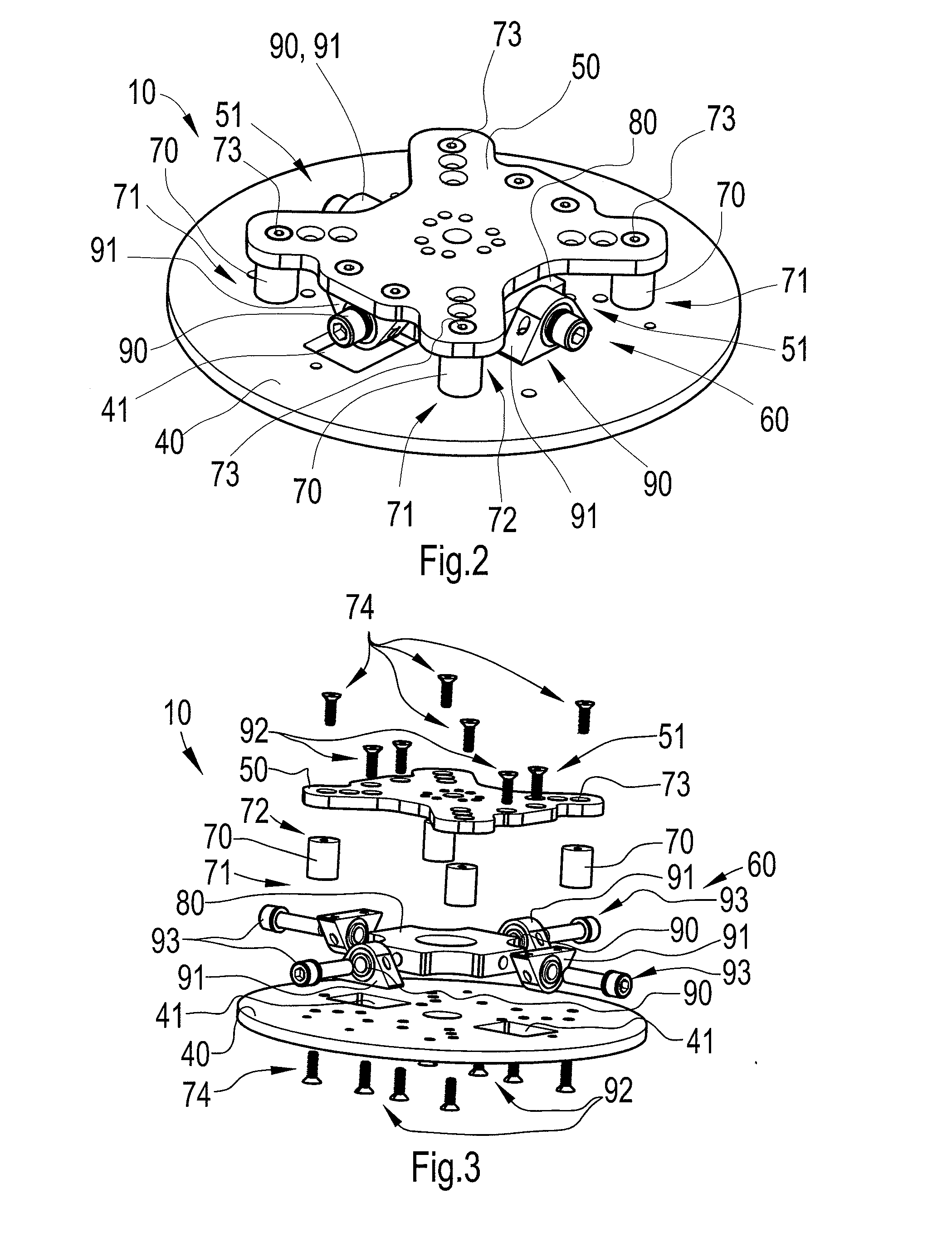 Grinding holder in a machining device