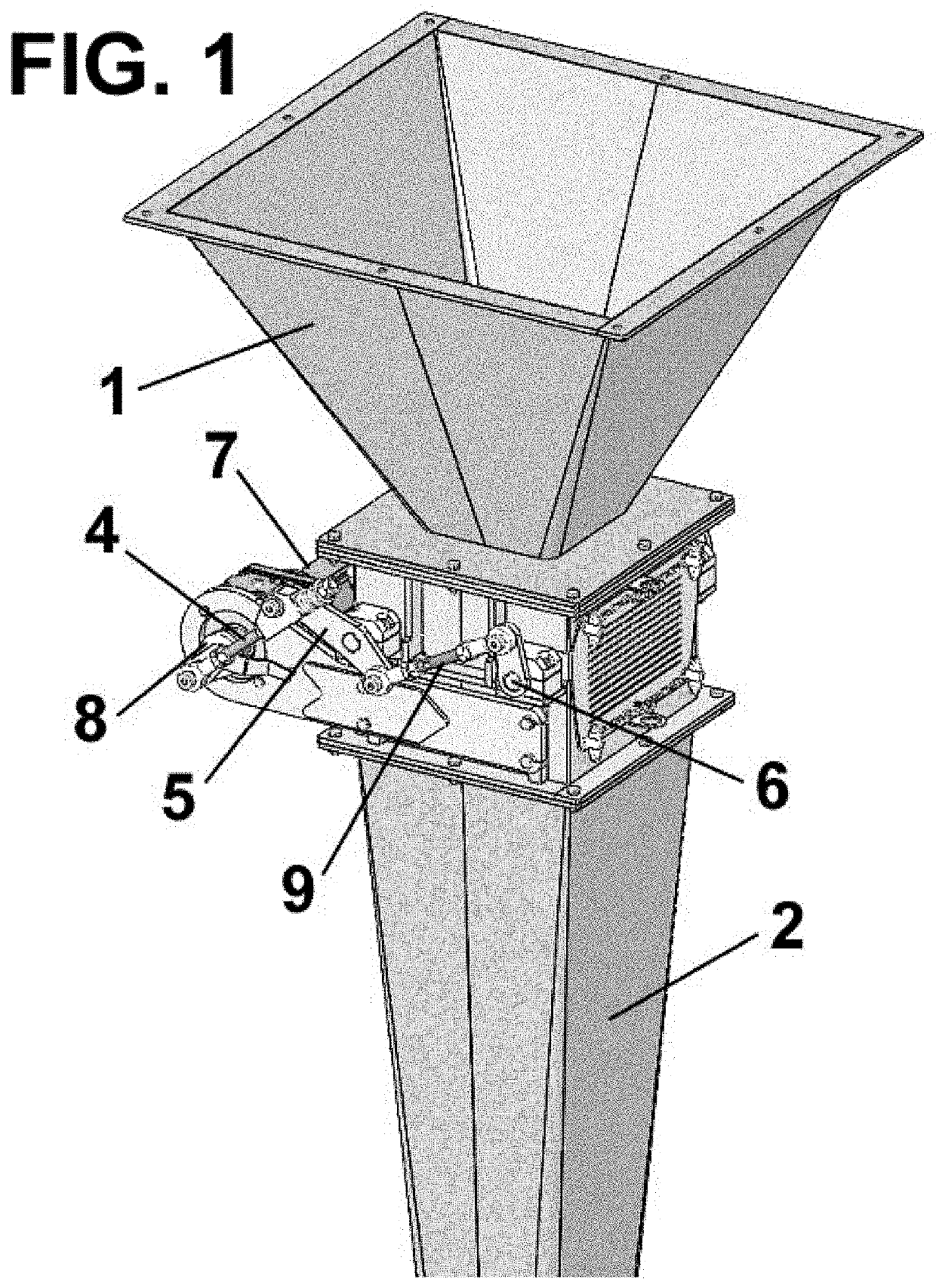 Product discharge control device for a form-fill-seal machine