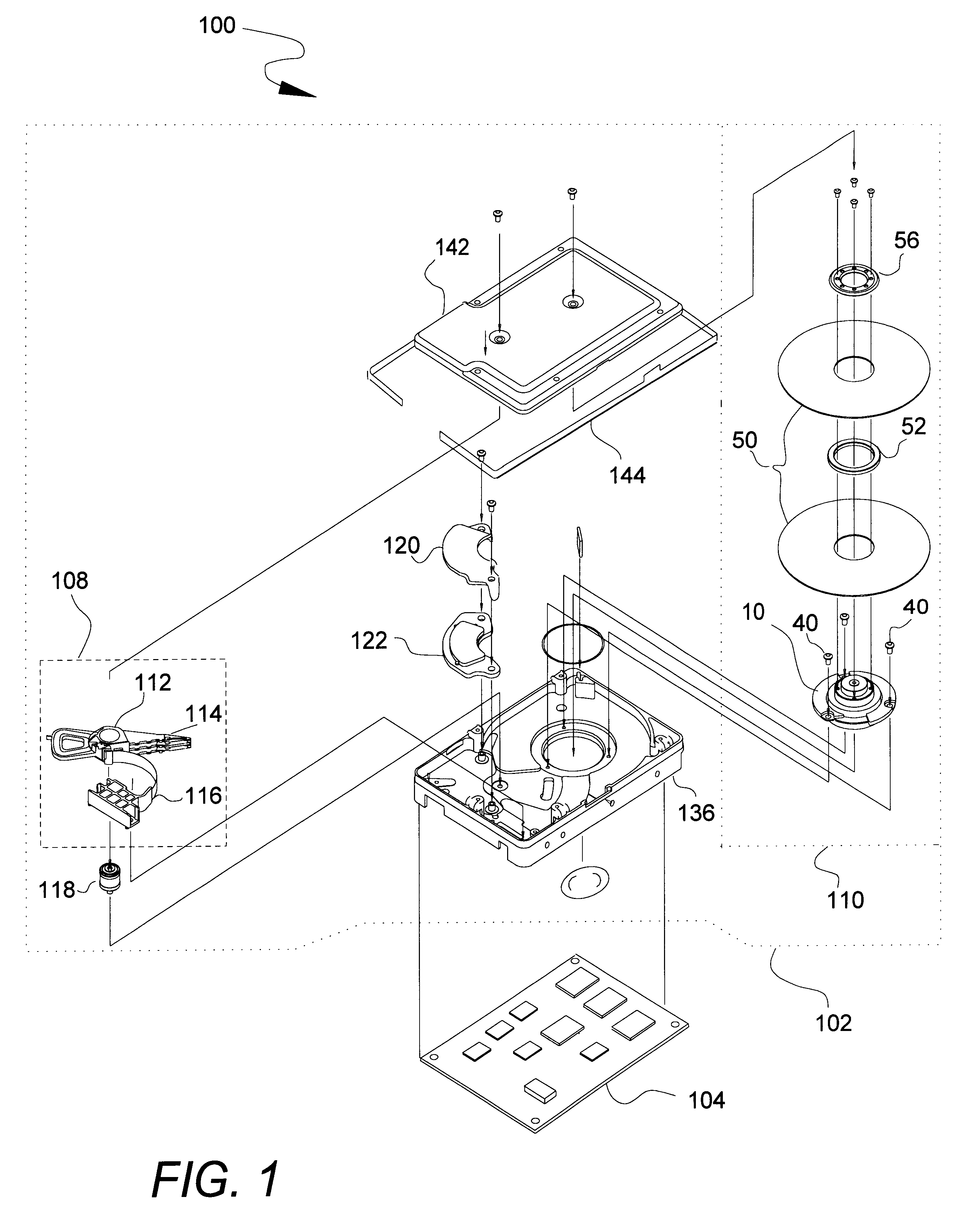 Disk drive with reduced thermal expansion induced disk slip