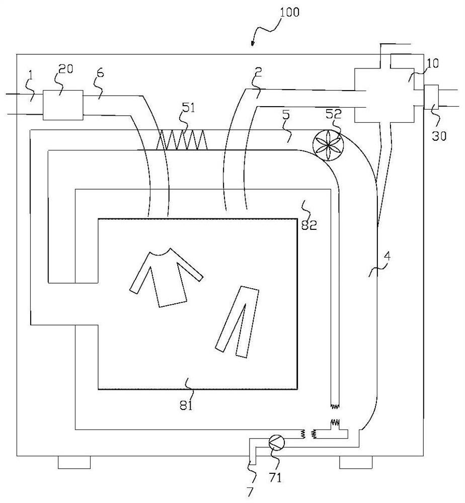 Exhaust device of washing and drying machine and washing and drying machine