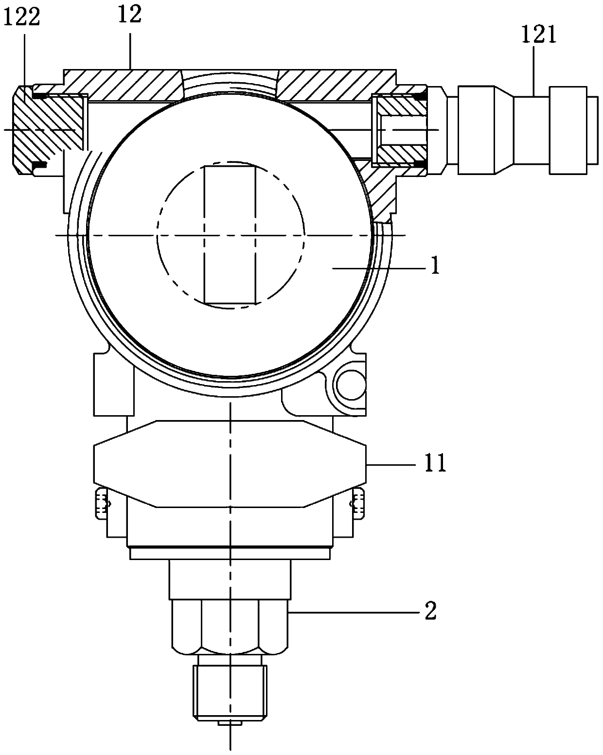 Pressure transmitter with adjustable pressure sensor