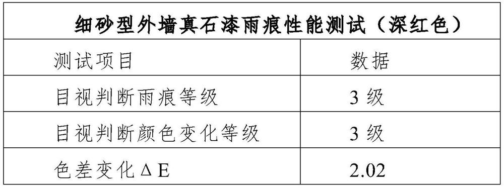 Method for testing rain imprint of real stone paint of outer wall