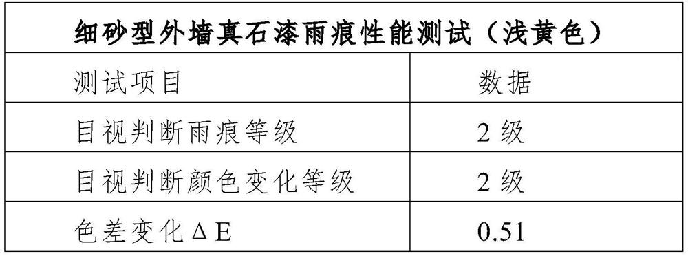 Method for testing rain imprint of real stone paint of outer wall