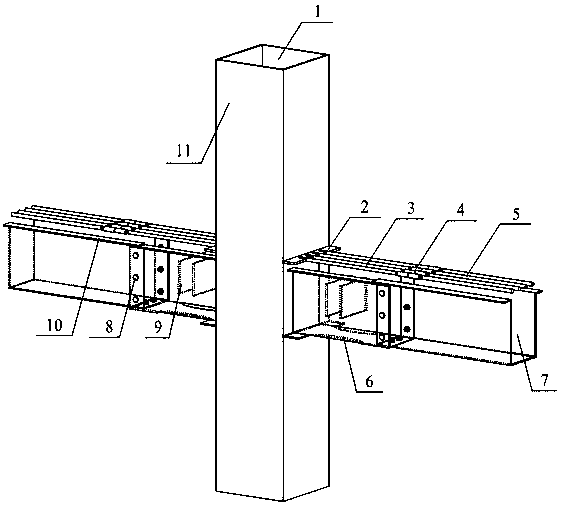 A joint connection of recycled block concrete composite beam-column and its construction method