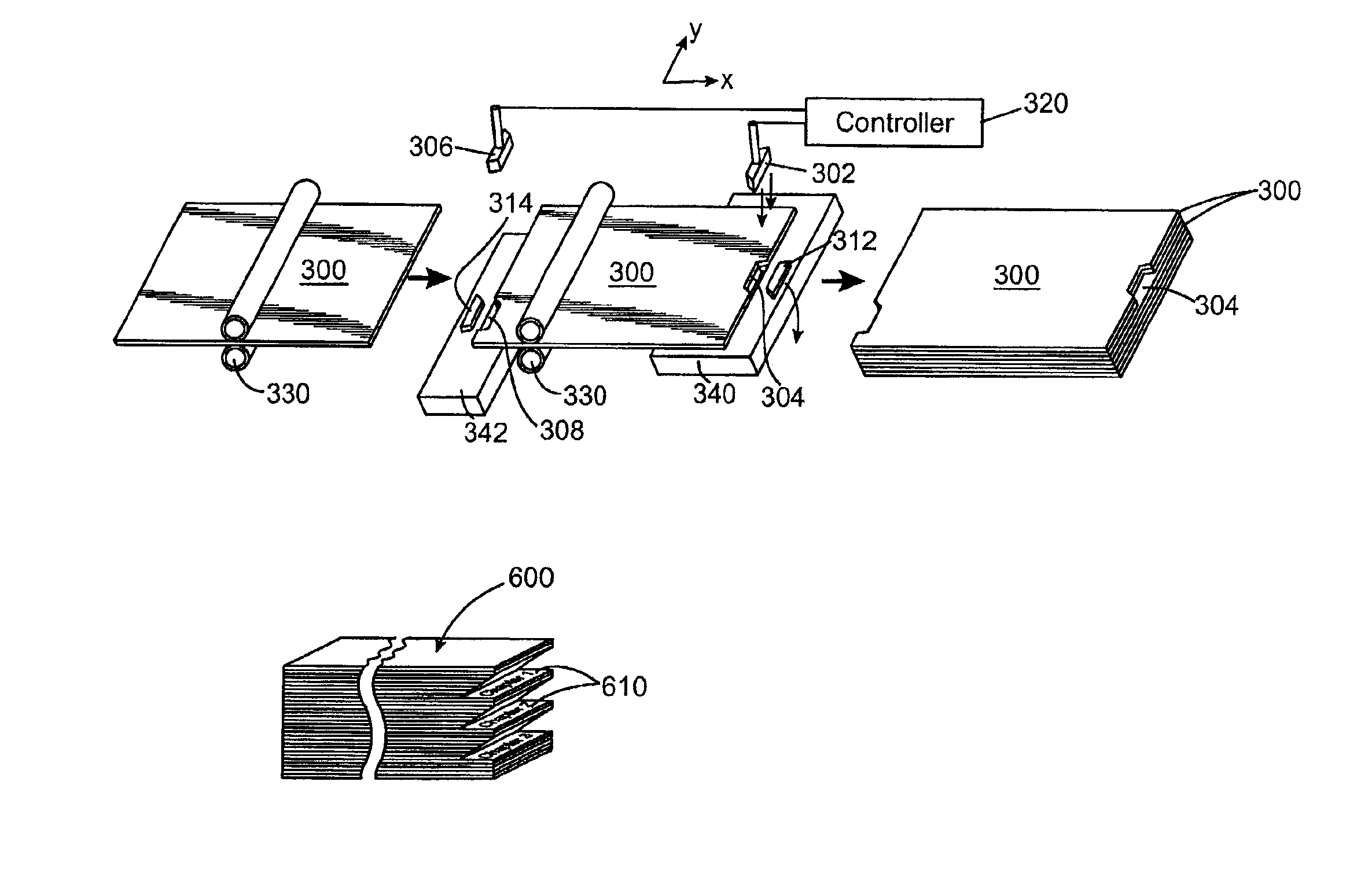 Binding system with sheet-wise formation of features