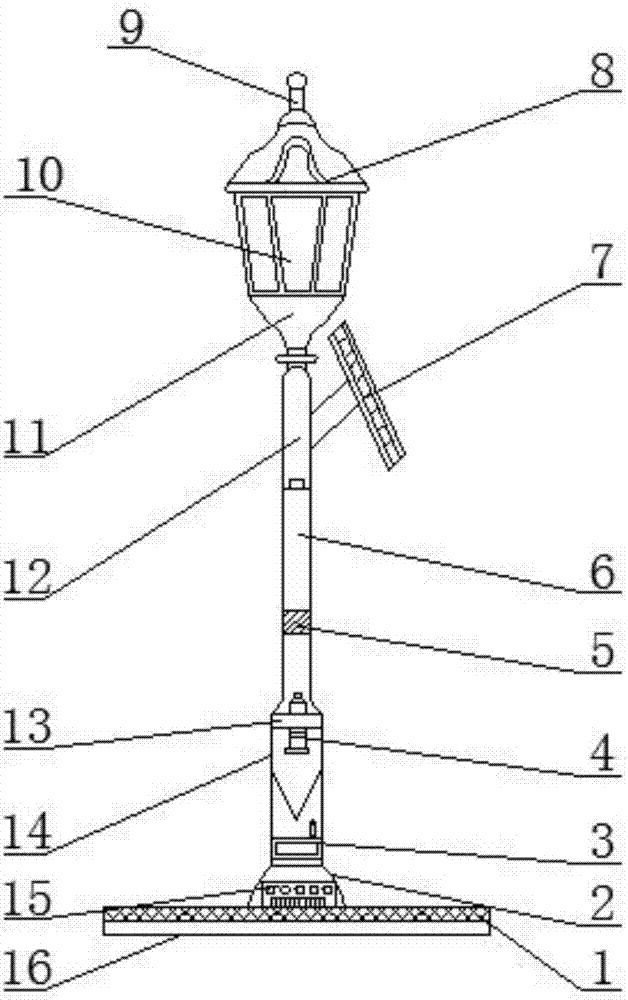 Street lamp pole tilting alarm device