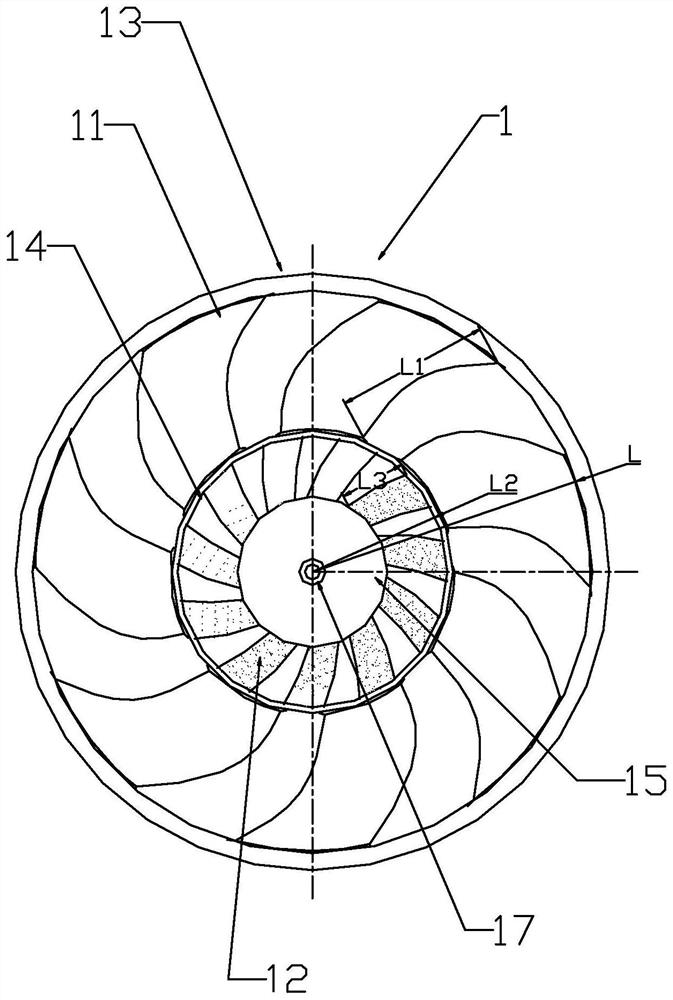 A wind wheel for motor heat dissipation and a fan including the wind wheel