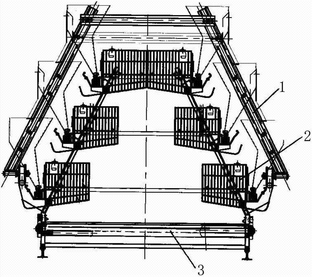 Cascade type chicken raising equipment