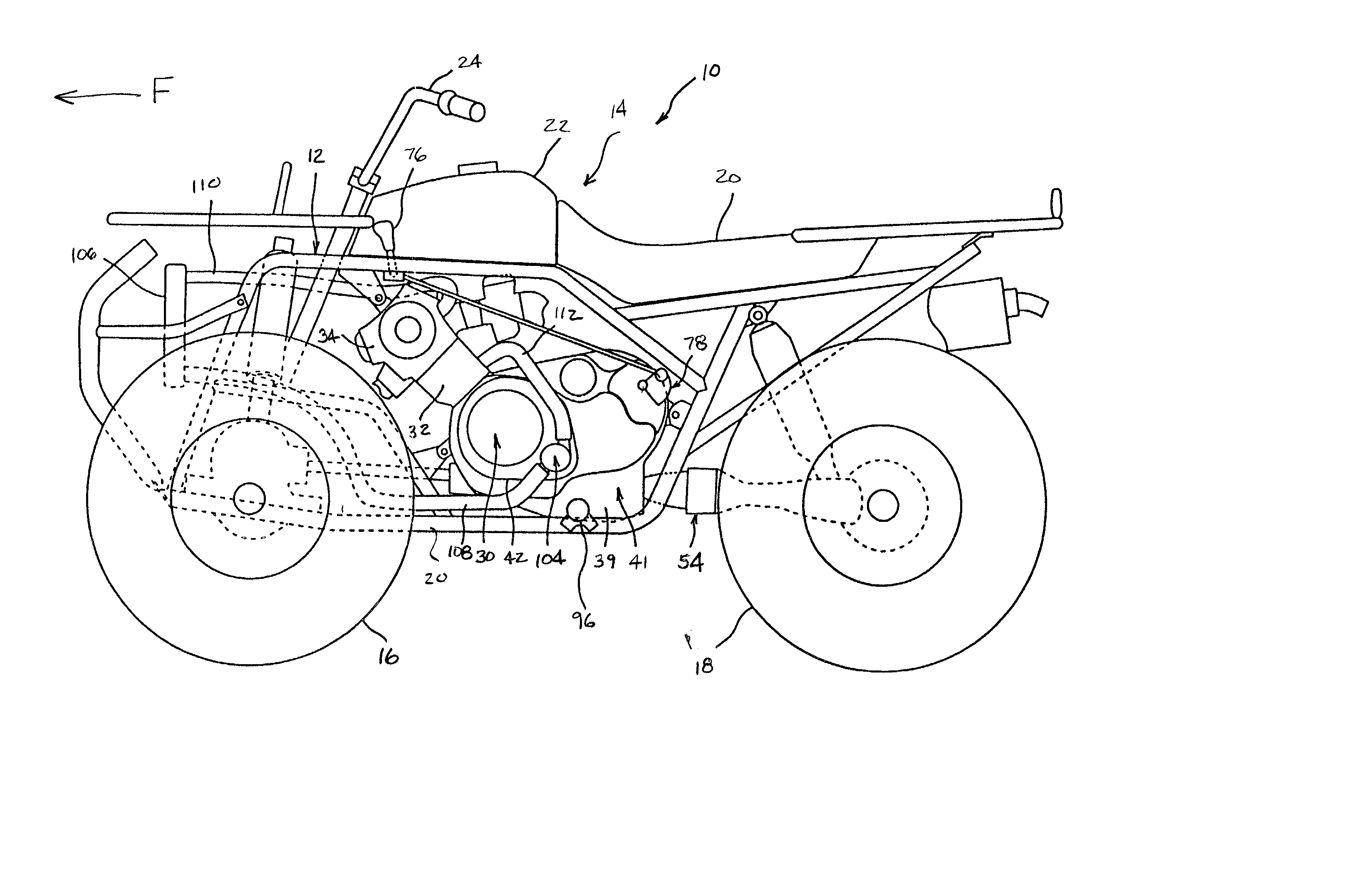 Cooling arrangement for all terrain vehicle