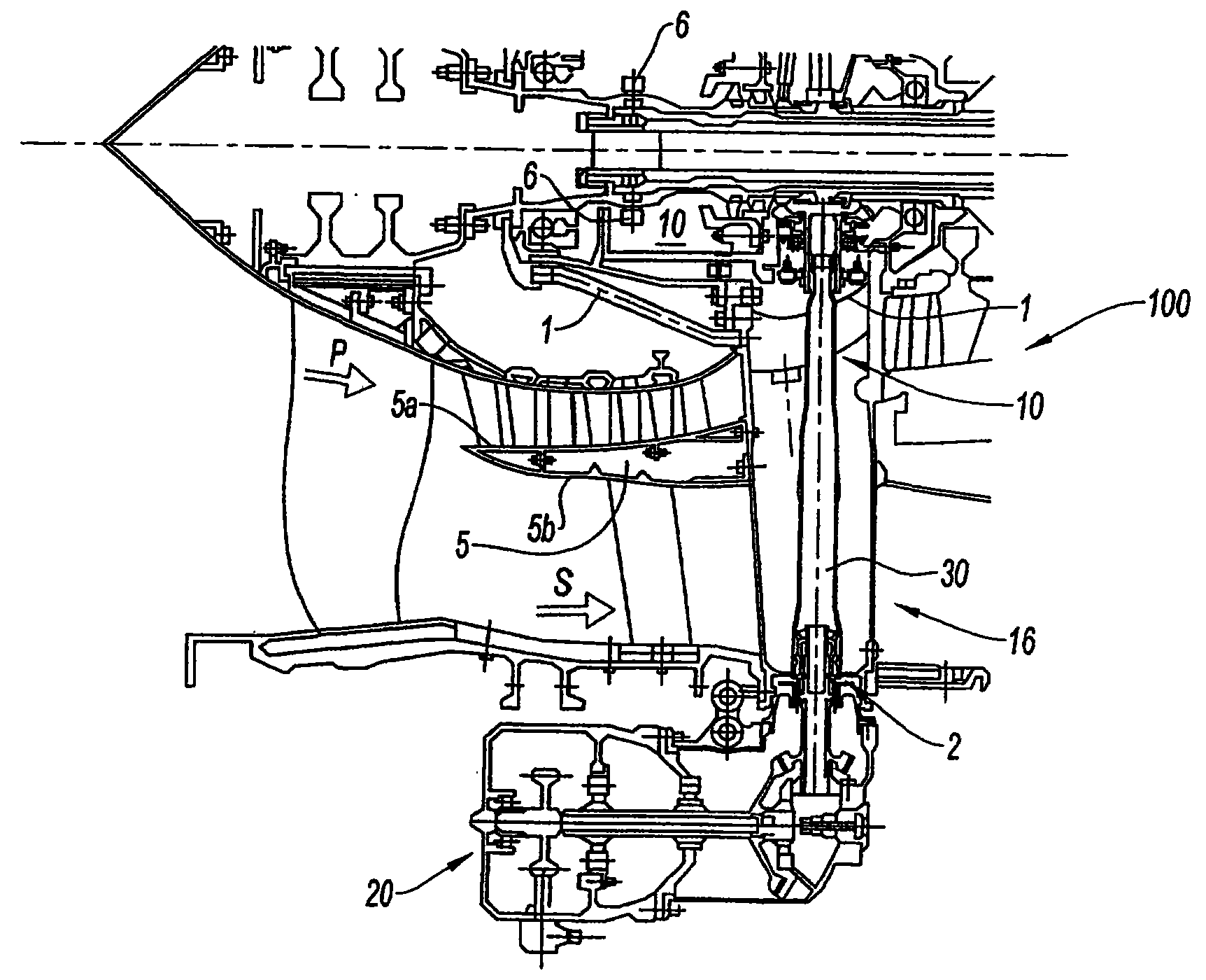 Intermediate casing of turbojet