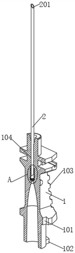 Self-alignment type needle seat and use method thereof