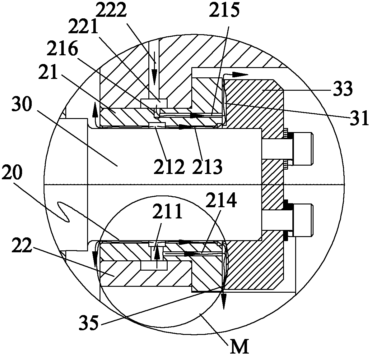 Rear bearing of motor as well as centrifugal compressor and refrigeration equipment comprising same