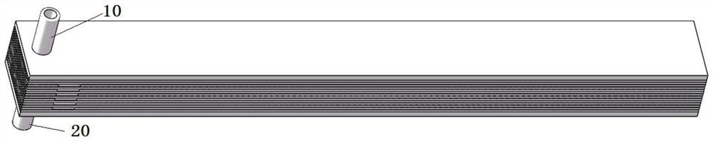 Two-stage rectangular stacked microchannel cooler