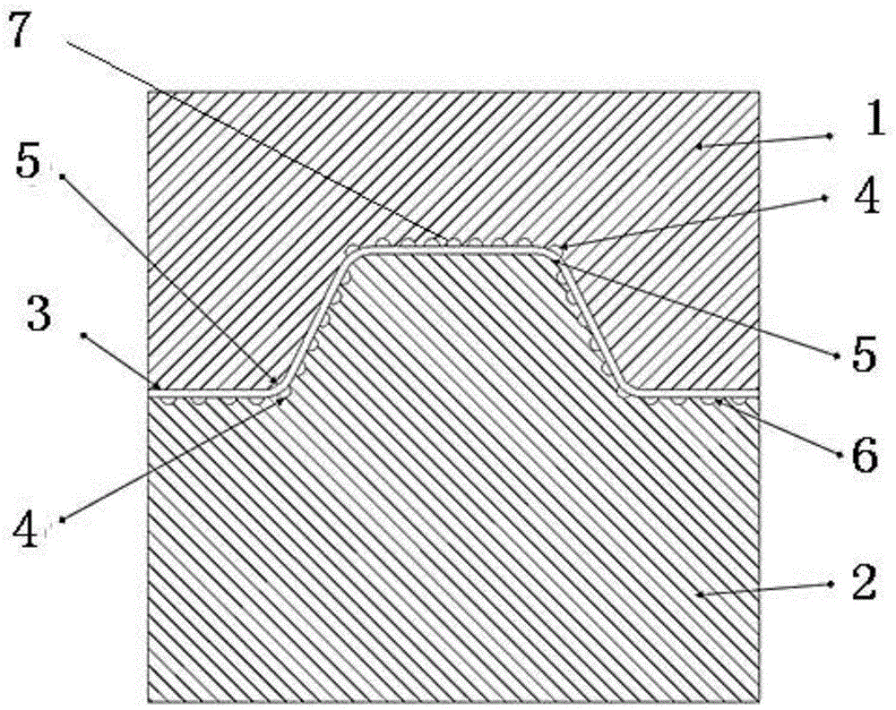 Coolant direct cooling process and device for hot forming die based on boron steel plate