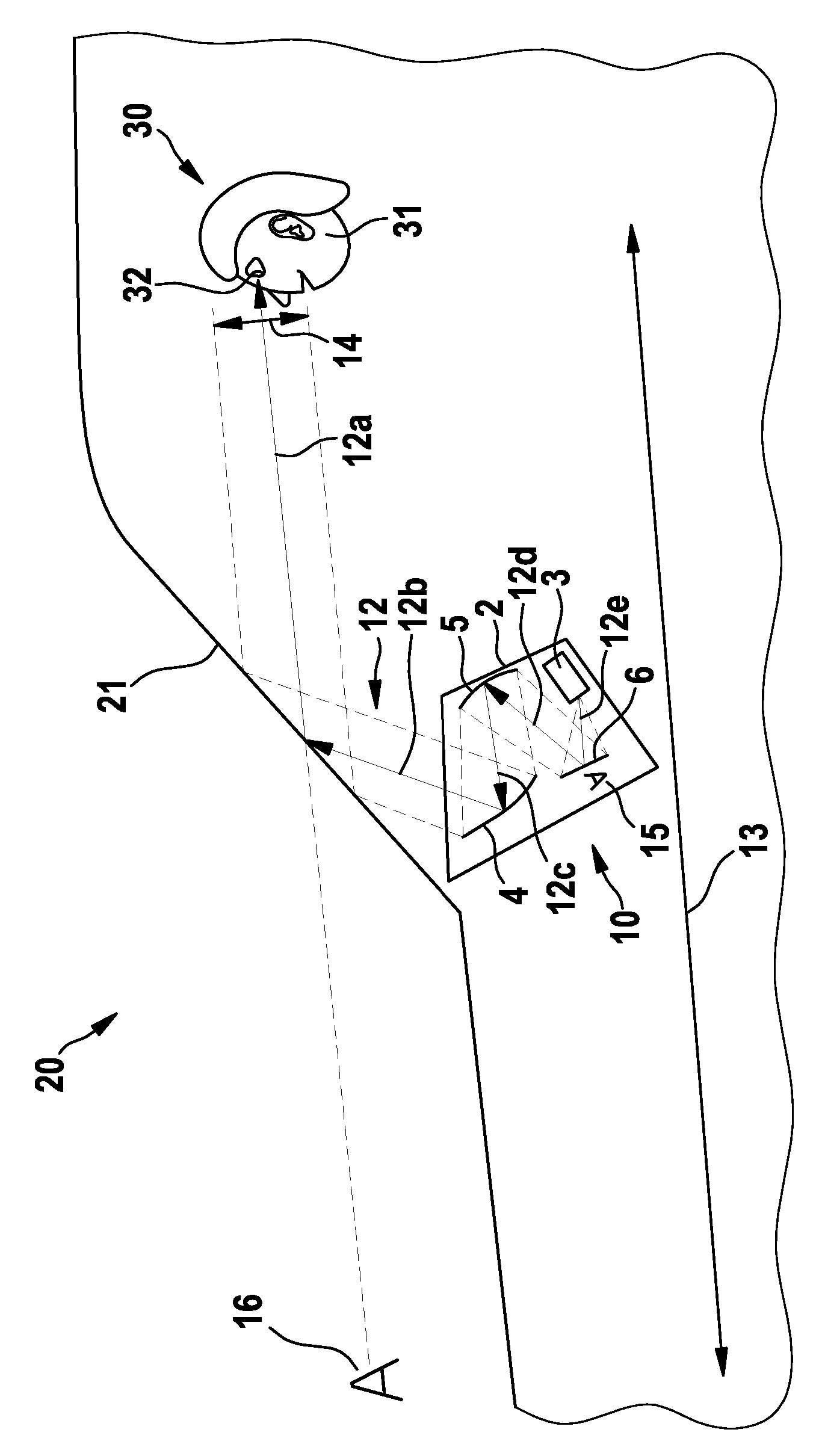 HUD comprising holographic optical elements