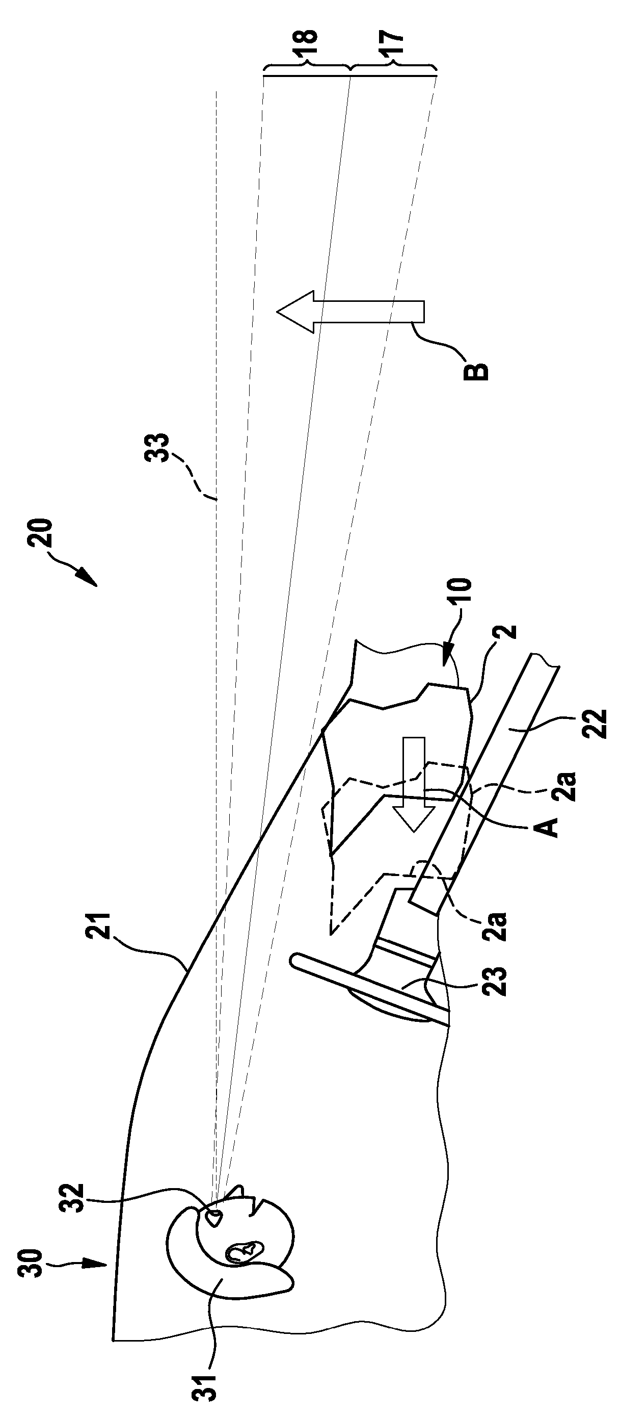 HUD comprising holographic optical elements