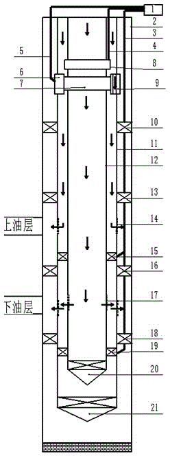 Independent safe long-acting double-pipe water injection pipe column