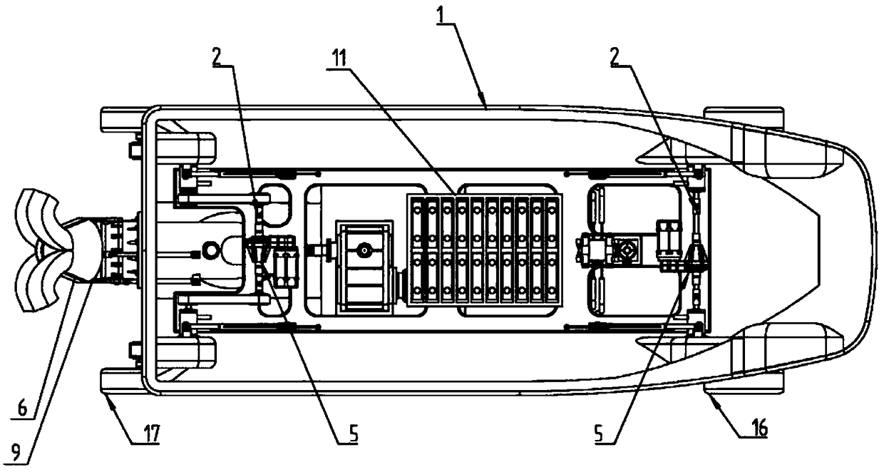Water jet propulsion wheel type amphibious unmanned ship