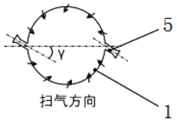 Low-speed two-stroke gas fuel engine cylinder