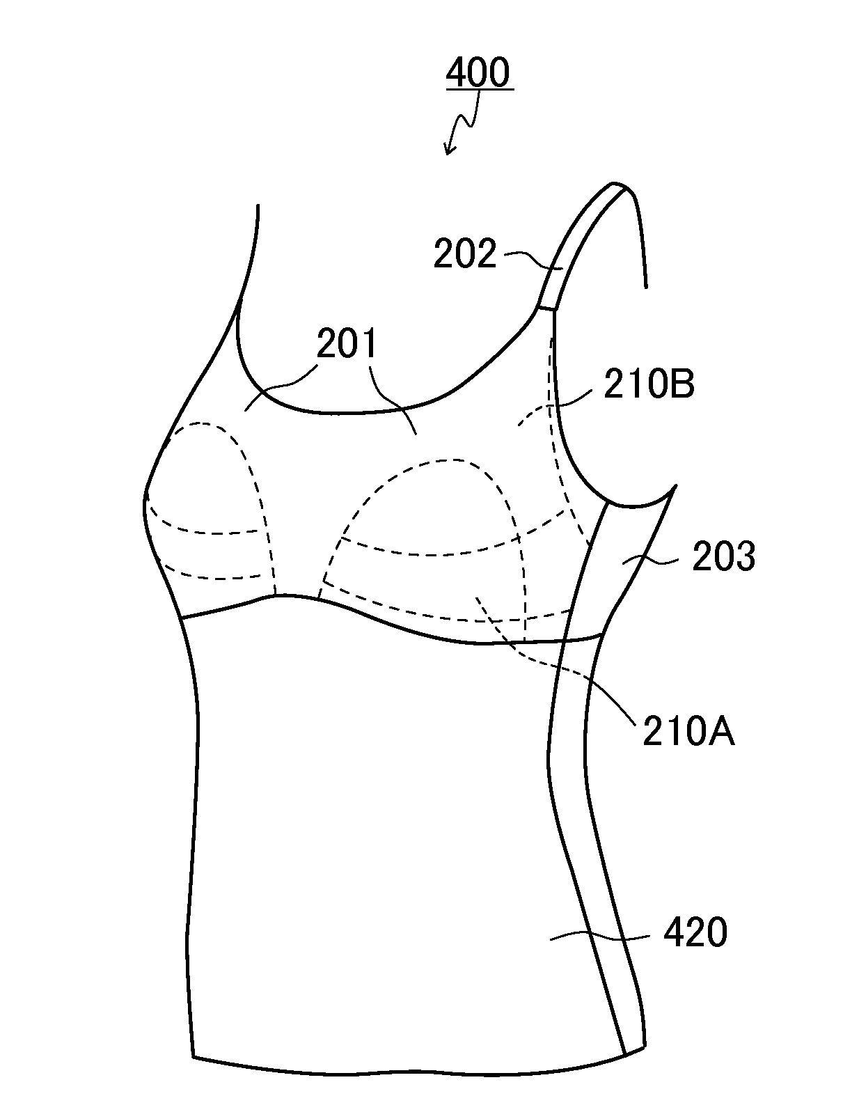 Garment with Cup Portions