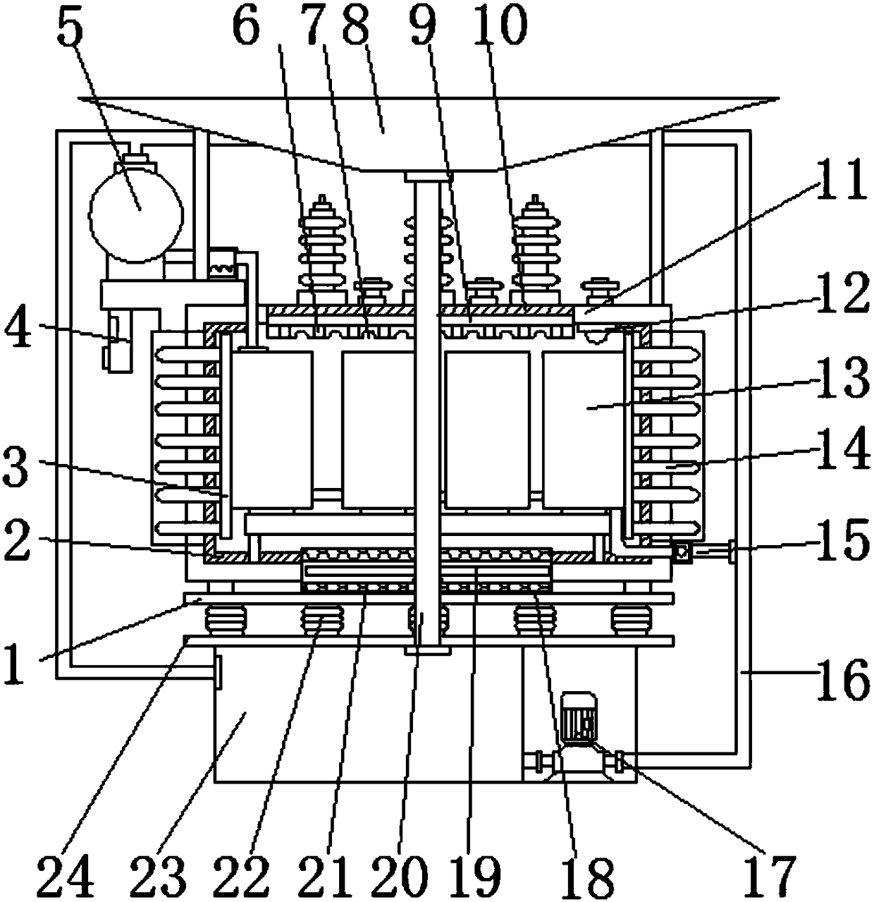 Oil-immersed on-load voltage regulation power transformer