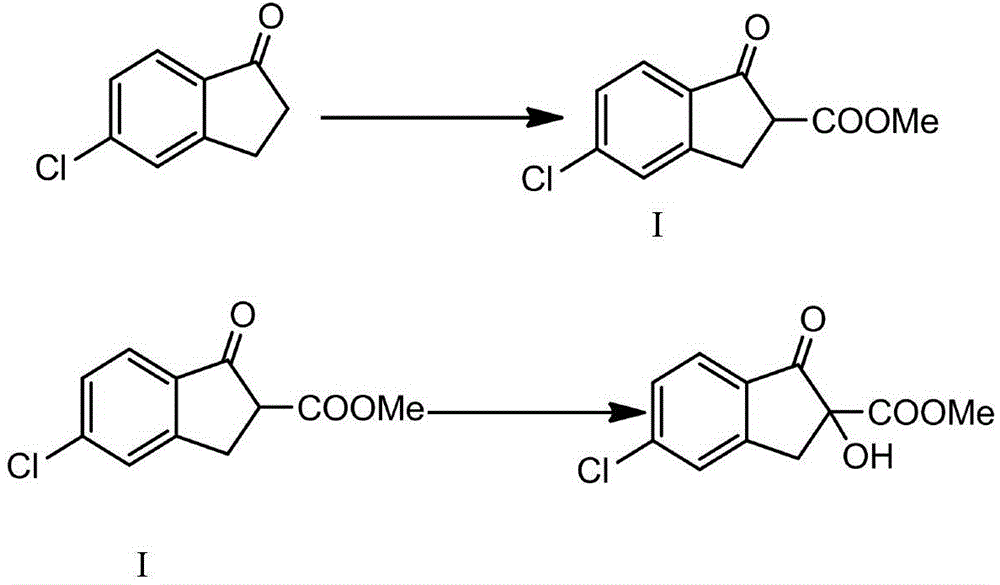 Preparation method of (+)methyl 5-chloro-2,3-dihydro-2-hydroxy-1-oxo-1H-indene-2-carboxylate