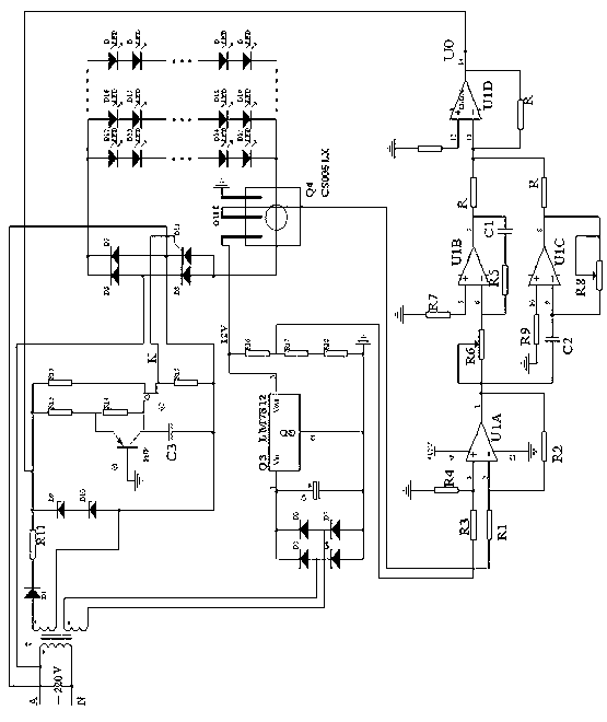 High-power LED (light-emitting diode) phase-control constant-current drive circuit