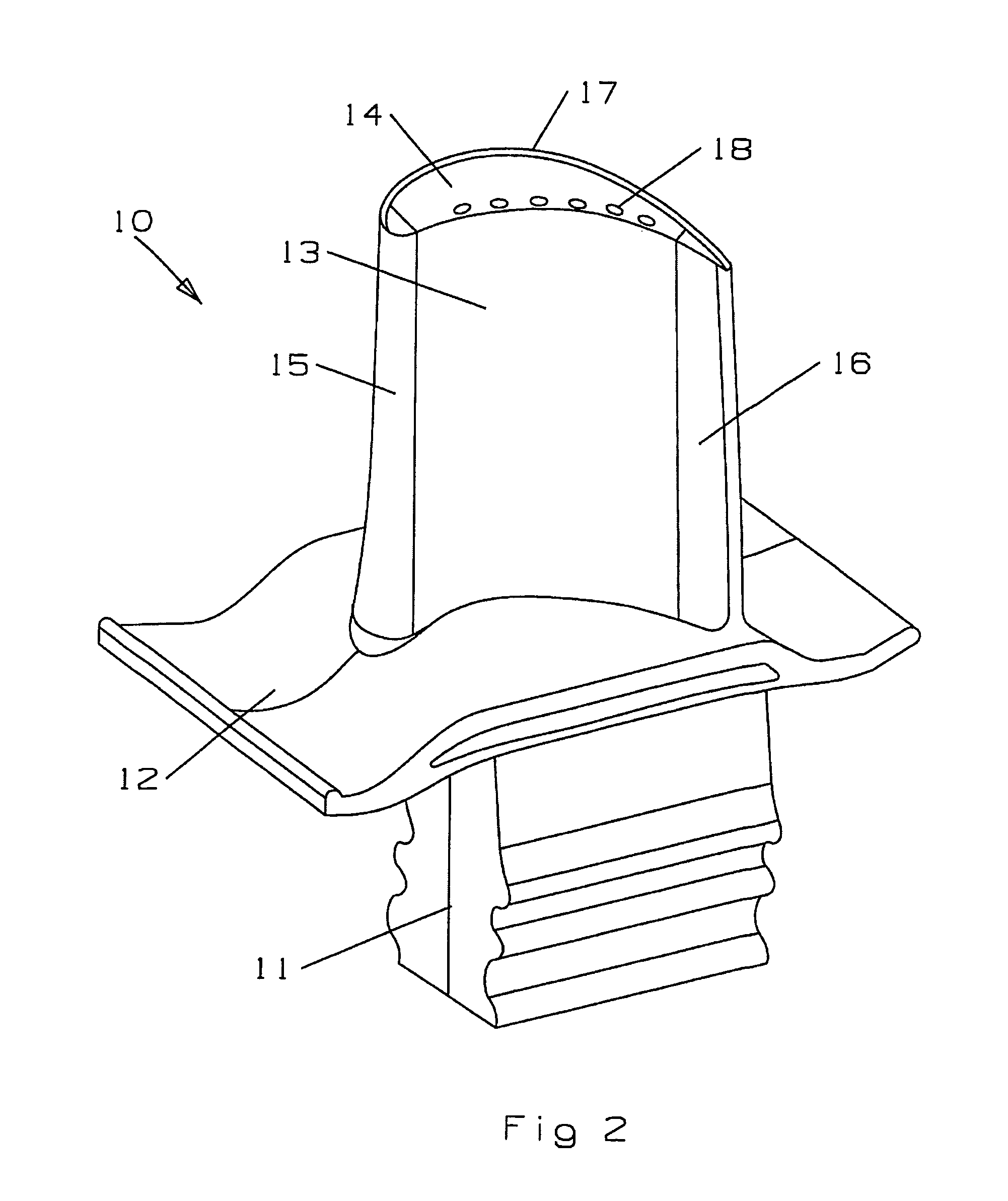 Composite air cooled turbine rotor blade