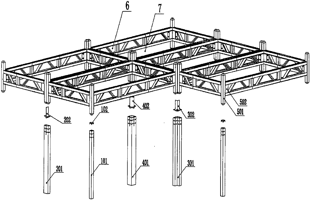 Prefabricated cold-formed thin-walled steel plate column structure tenon and mortise connection system and construction method thereof
