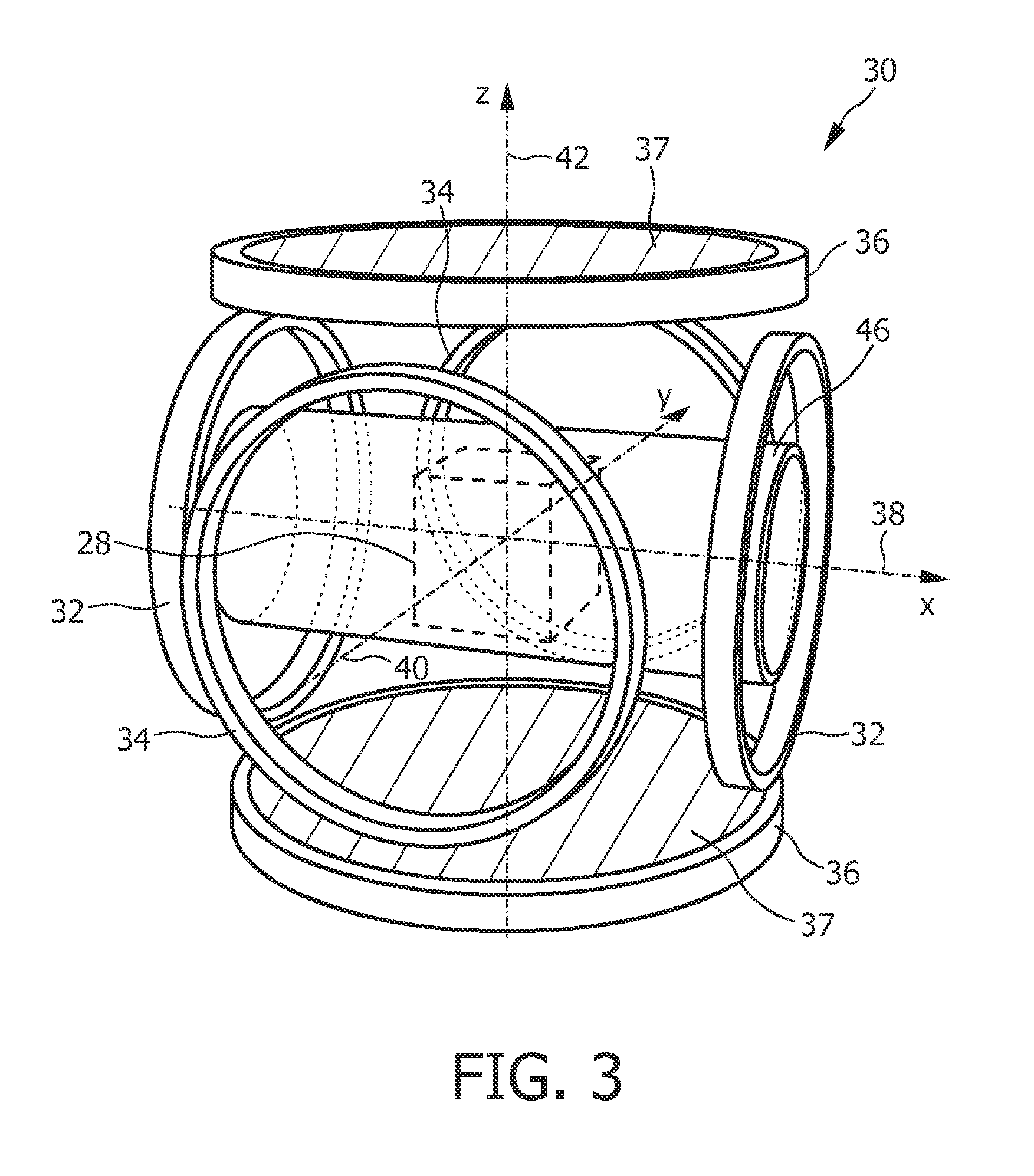 Apparatus and method for influencing and/or detecting magnetic particles in a field of view