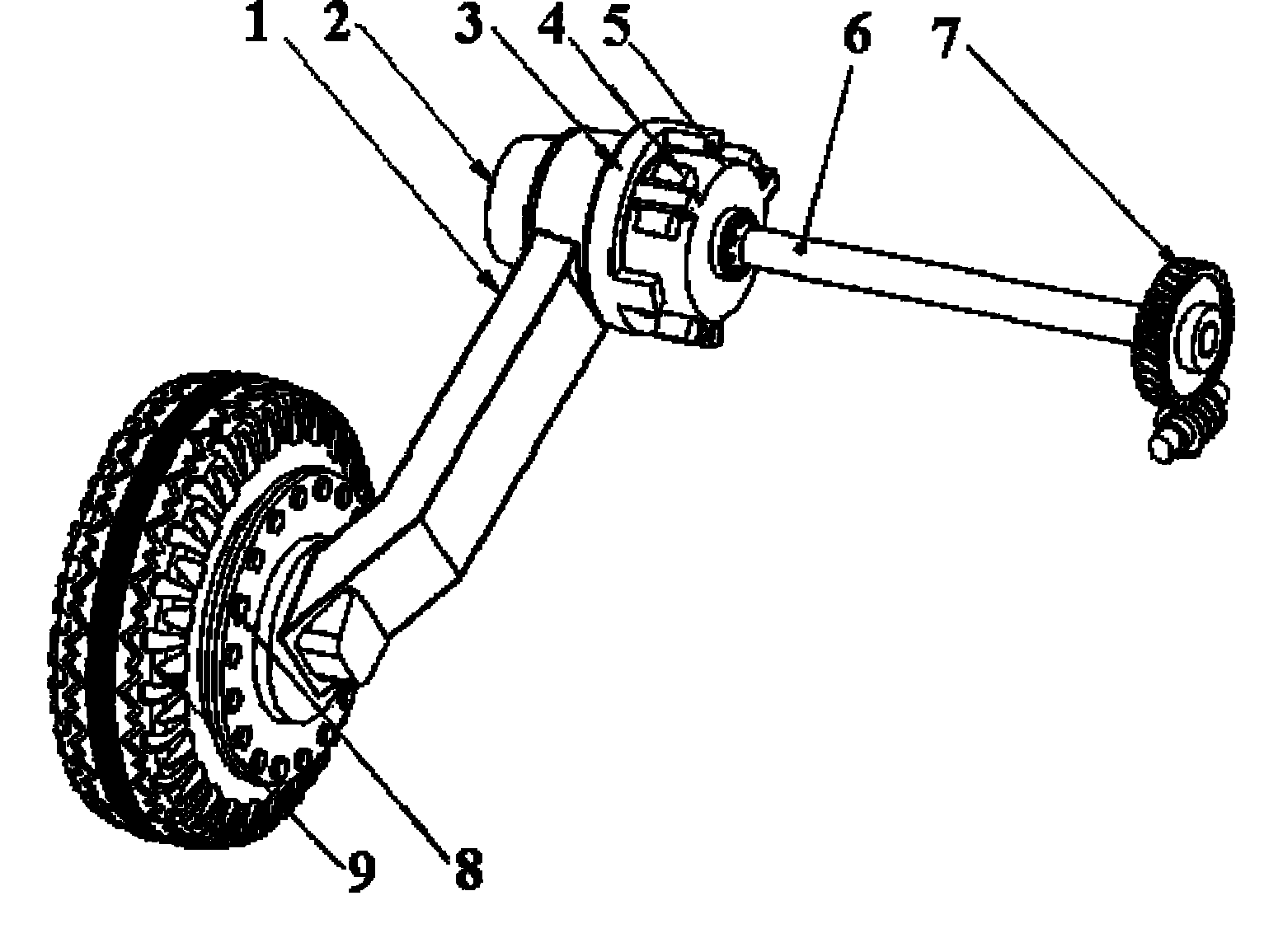 Torsion bar suspension realizing circumferential rotation adjustment and self-locking by worm and gear