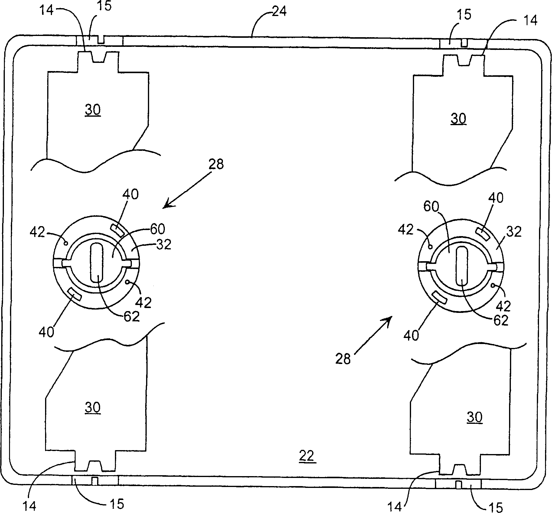 Laterally floating latch hub assembly