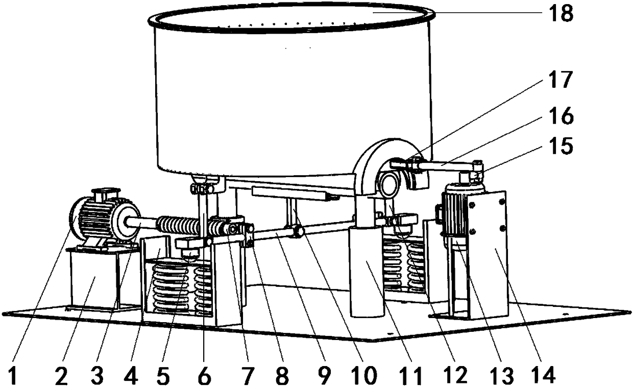 An electric combined vibration type grain grading device