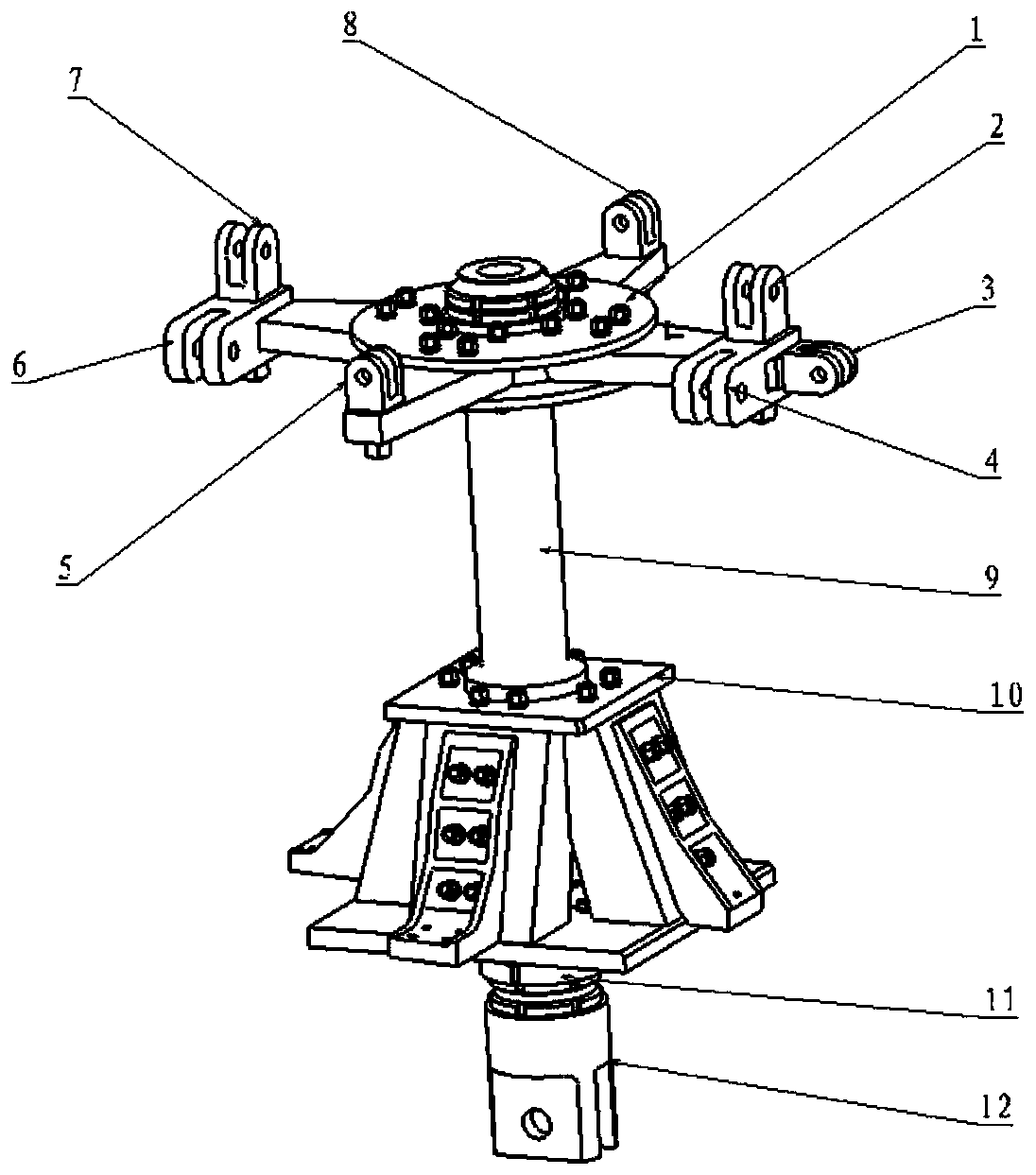 An upper platform fatigue test loading device