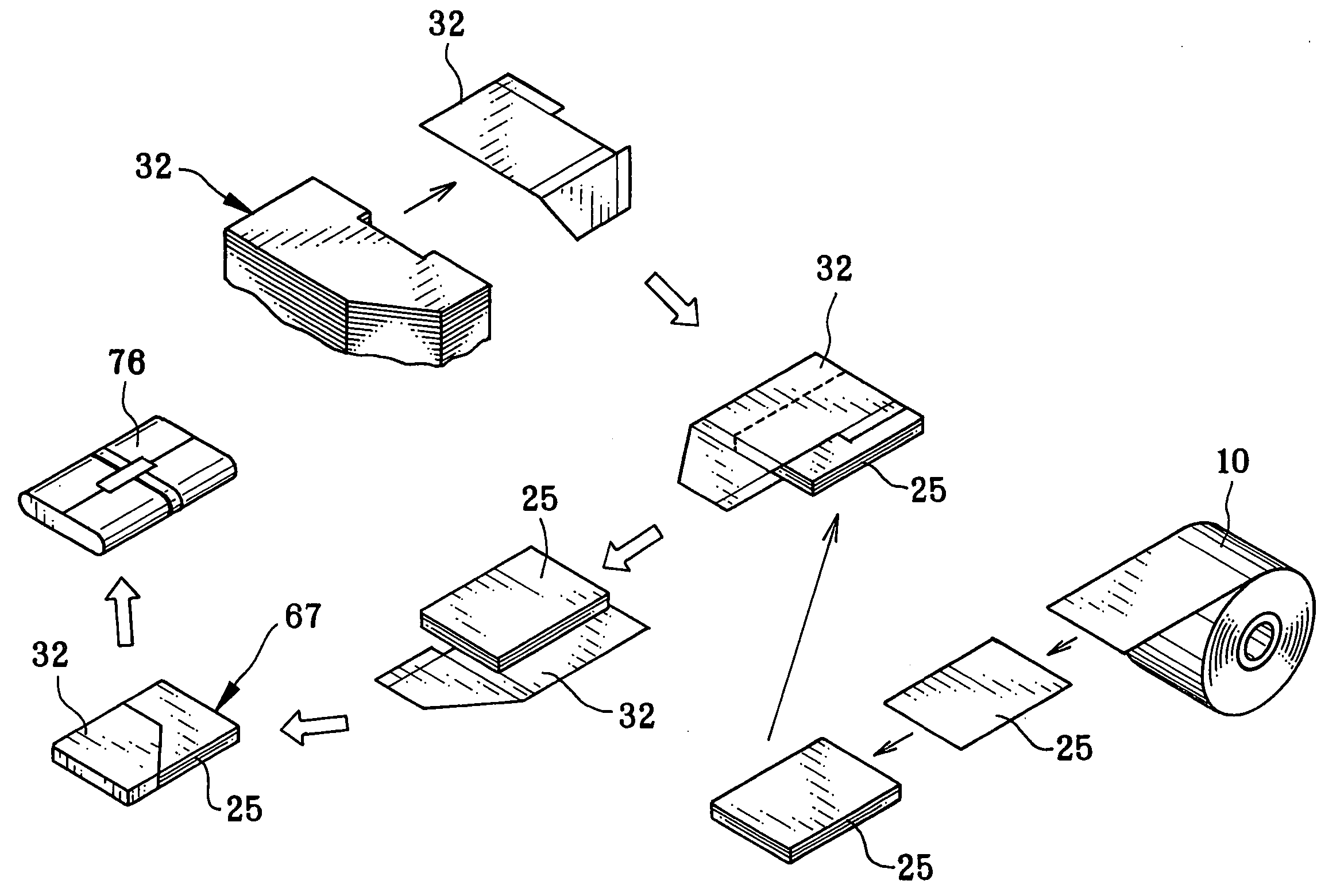 Sheet package producing system, sheet handling device, and fillet folding device