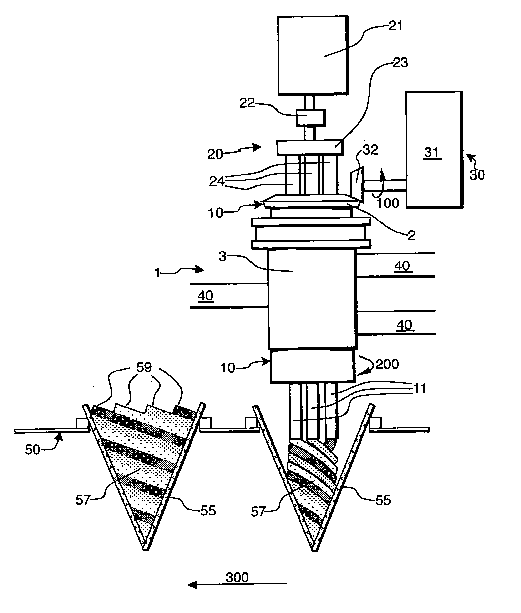 Apparatus and process for preparing a frozen confection