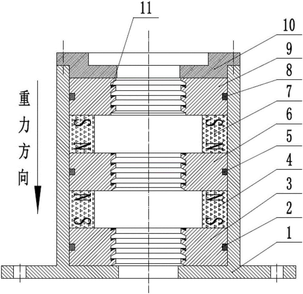 Magnetic liquid tooth space injection method of magnetic liquid sealing device